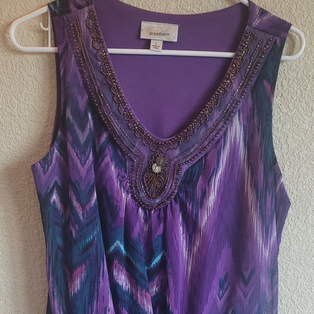 Dressbarn brand Large soft blouse with beaded front.